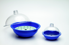 Autoclavable Polypropylene Desiccators: Blue body with clear polycarbonate cover - 250mm