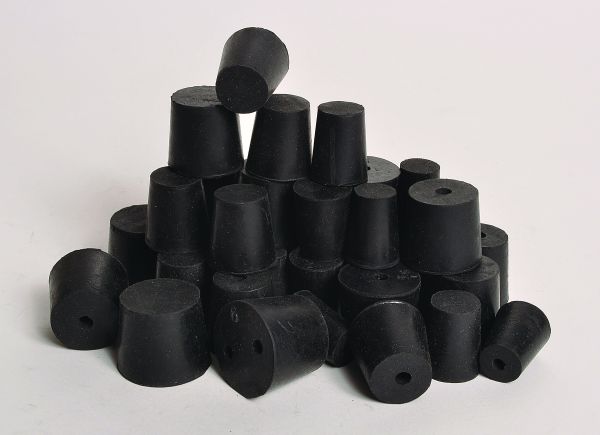 Black Rubber Stopper - Solid - #7 (1EA)